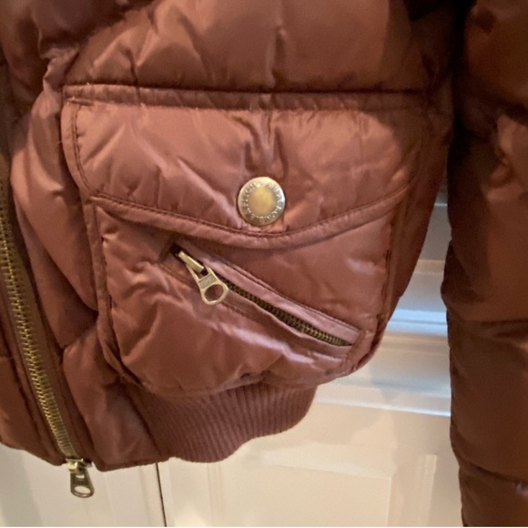 Abercrombie and Fitch Bomber Jacket with Faux Fur Hood - Picture 7 of 8